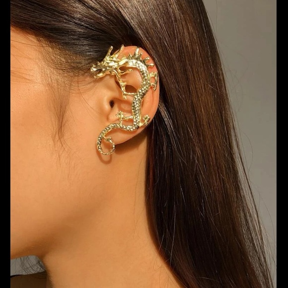 Gold Dragon Ear Cuff - Picture 2 of 6